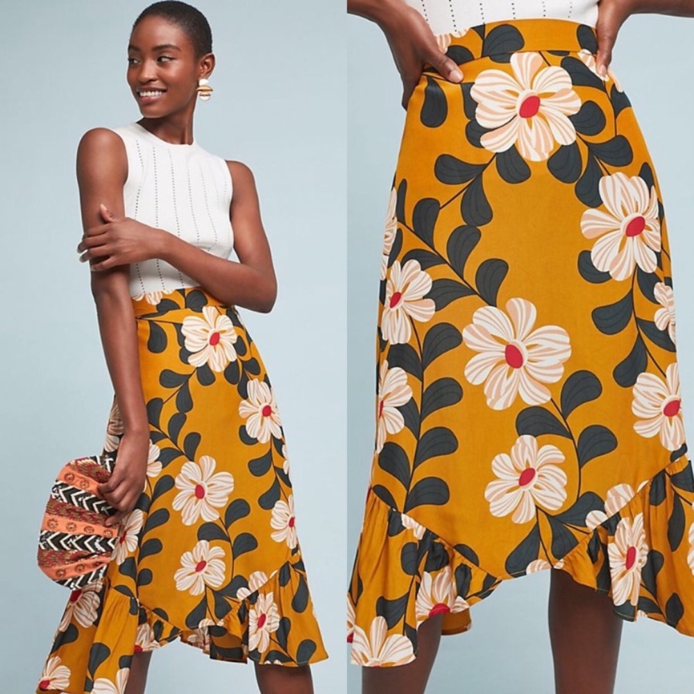 Anthropologie Ikebana Floral Skirt in size 8 (6)